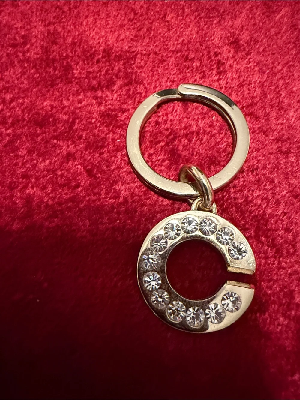 Coach vintage Crystal-Embellished Keyring - gold tone like new